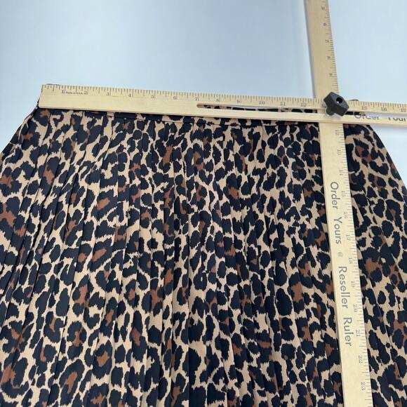 J.Crew Skirt Women 4 Brown Black Cheetah Animal Print Mini Pleated - Picture 8 of 10
